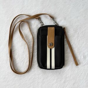 Nautica Caroline Phone Case Wallet Crossbody Wristlet Bag Black Brown White